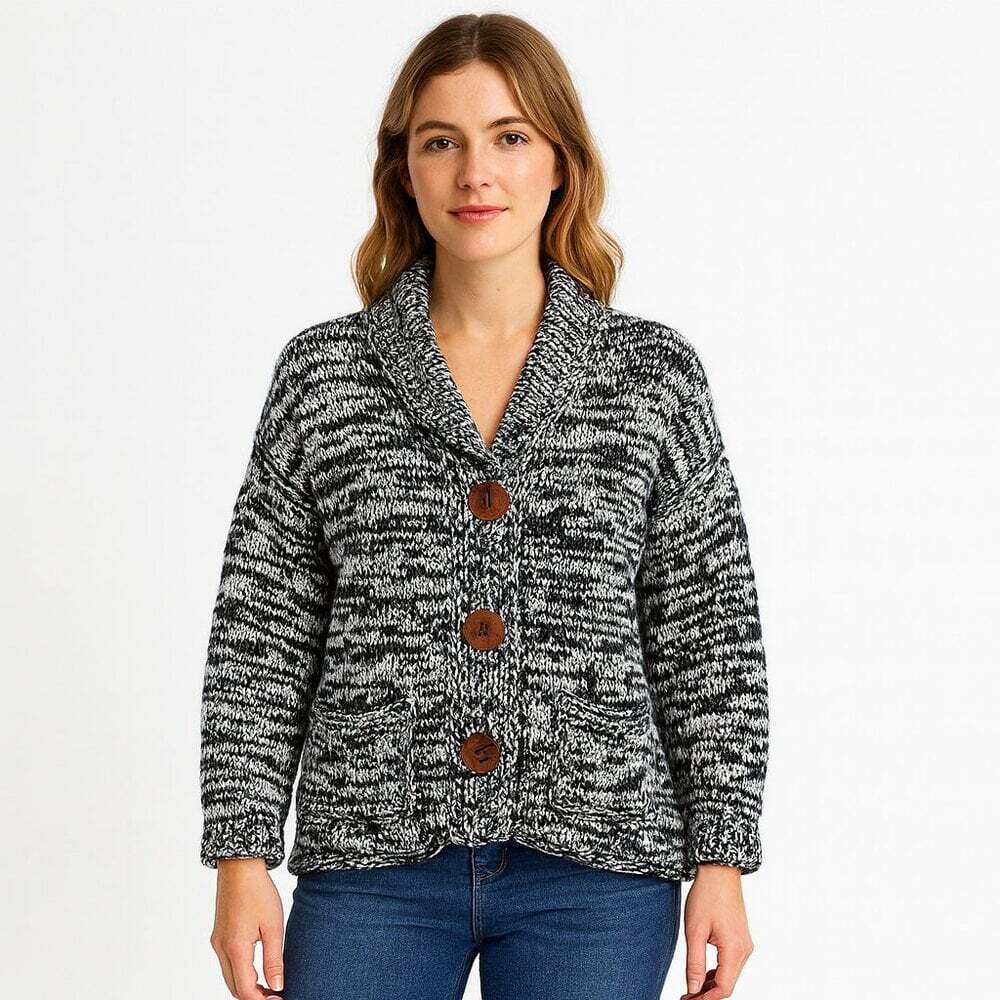 Shannon Passero Black White Knit Sweater Women Large